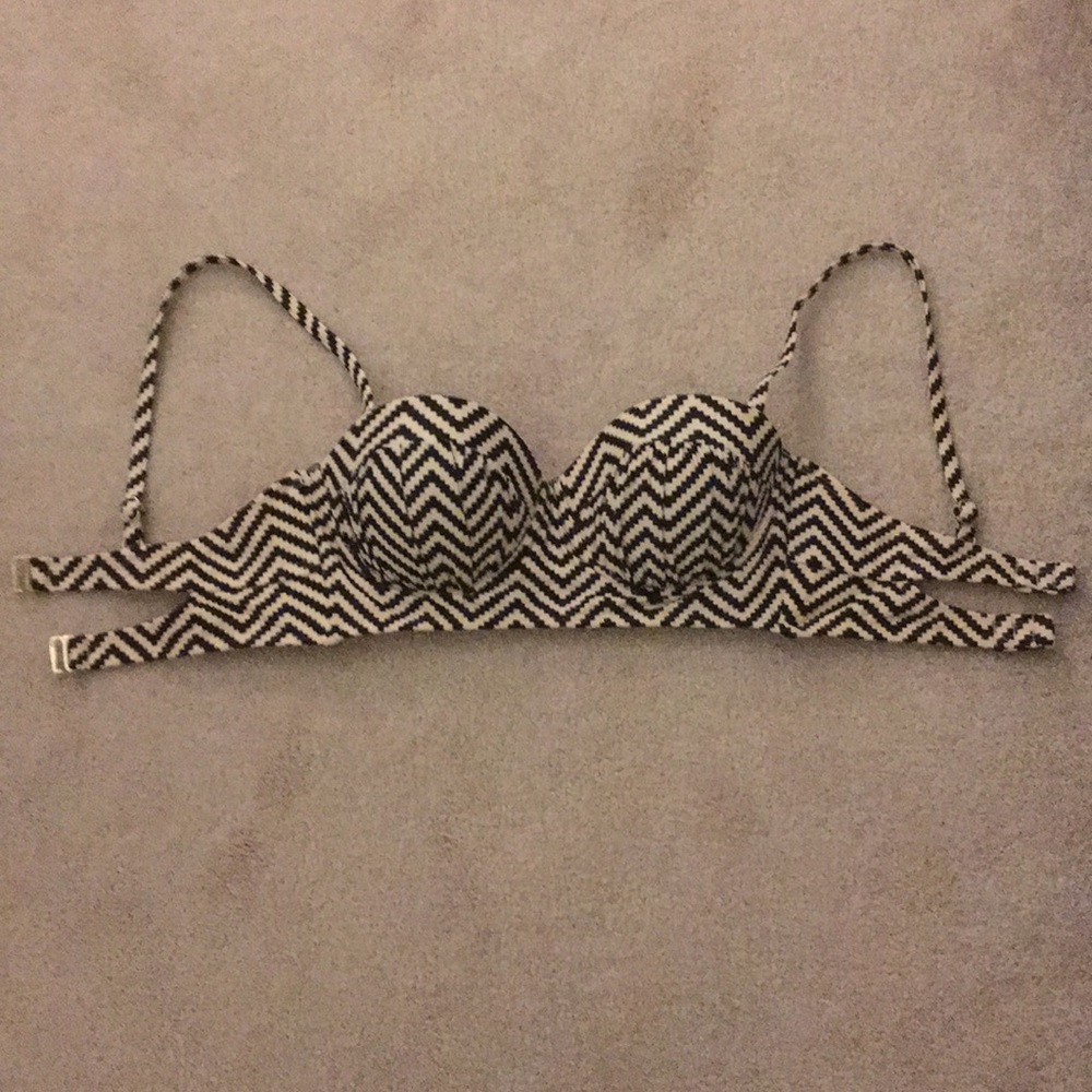 Target Black and Tan Push Up Bikini Top Size M